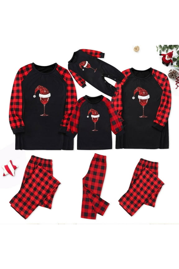 2024 Family Christmas Pajamas Matching Sets Holiday Xmas Nightwear Sleepwear Long Sleeve Pjs for Dad