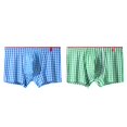 thumbnail image 1 of Wyobmus 2PC Boxer Briefs for Men Cotton Plaid Boxer Shorts Loose Breathable Woven Underwear Boxers E-Multicolor, 1 of 5