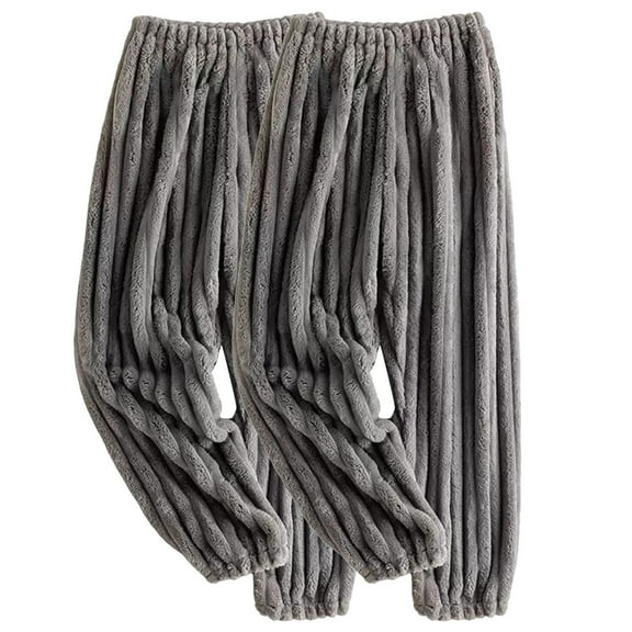 Wyobmus 2PC Fuzzy Pajama Pants for Men Solid Color Velvet Sleepwear Pjs Thick Warm Loose Pajamas Pants Size L-3XL Gray
