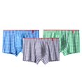 thumbnail image 1 of Wyobmus 3PC Boxer Briefs for Men Cotton Woven Boxers Underwear Loose Plaid Home Wear Boxer Shorts K-Multicolor, 1 of 6