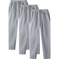 thumbnail image 1 of Wyobmus 3PC Sweatpants for Men Loose Open Bottom Joggers Solid Color Running Pants Casual Drawstring Elastic Waist Sweatpants Gray, 1 of 5