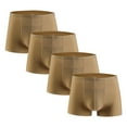 thumbnail image 1 of Wyobmus 4PC Ice Silk Boxer Underwear for Men Tagless Seamless Stretchy Cozy Underpants Loose Breathable Quick Dry Boxer Briefs Size L-3XL A-Brown, 1 of 2