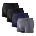 thumbnail image 1 of Wyobmus 4PC Tag Free Boxer Shorts for Men Seamless Quick Dry Cotton Underwear Loose Breathable Stretchy Cozy Boxer Size L-3XL D-Gray, 1 of 2