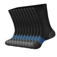 thumbnail image 1 of Wyobmus 5 Pairs Crew Athletic Socks for Men Moisture Wicking Breathable Cushion Crew Socks for Sport Running Traveling D-Blue*, 1 of 3