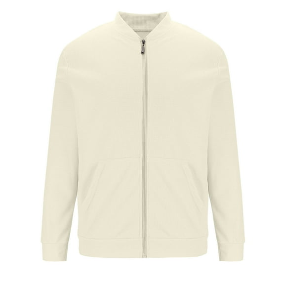 Wyobmus Blended Cardigan Sweaters for Men Solid Color Light And Softness Jacket Wool Knitted Fall Winter Stand Collar Blouse Khaki