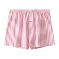 thumbnail image 1 of Wyobmus Boxer Briefs for Men Loose Breathable Pajama Shorts Lightweight Striped Button Boxer Briefs Underwear Shorts C-Pink, 1 of 2