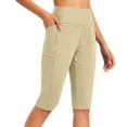 thumbnail image 1 of Wyobmus Capri Leggings for Women High Waisted Yoga Capri With Pockets Tummy Control Workout Tight Pants Beige, 1 of 6