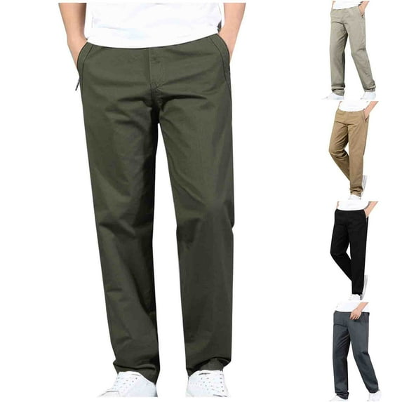 Wyobmus Cargo Pants for Men Multi-Pocket Drawstring Waistband Trousers Large Size Cargo Pants Trousers Fall Clothes 2024 Olive Green