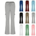 thumbnail image 1 of Wyobmus Cargo Sweatpants for Women Athletic High Waist Flared Joggers Pants Multi Pocket Sweatpants Drawstring Wide Leg Workout Running Pants Blue, 1 of 5