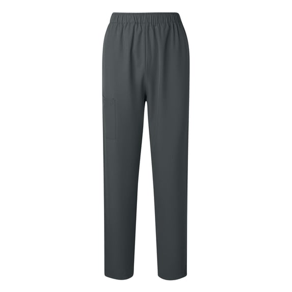 Wyobmus Casual Straight Leg Long Pants for Women Solid Color Elastic Waist Comfy Stretch Pull On Pants D-Dark Gray
