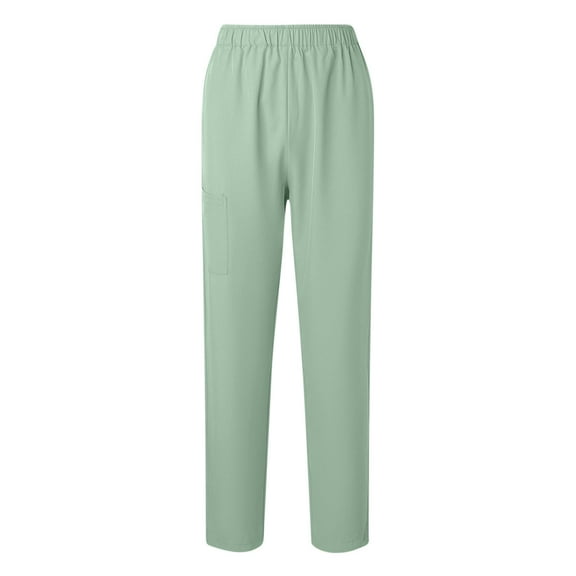 Wyobmus Casual Straight Leg Long Pants for Women Solid Color Elastic Waist Comfy Stretch Pull On Pants Mint Green