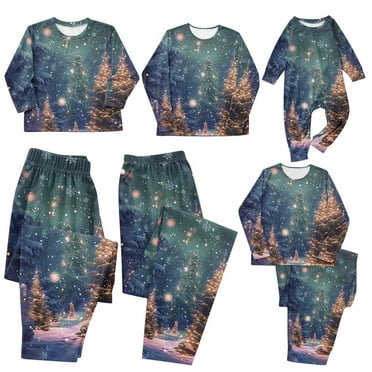 Wyobmus Christmas Pajamas for Family Matching Sets Xmas Print Long Sleeve Couples Soft Sleepwear Two Pieces Holiday Christmas Pjs for Mom