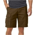 thumbnail image 1 of Wyobmus Classic-Fit Cargo Shorts for Men Casual Elastic Waist Patchworked Gym Loose Workout Jogger Shorts With 6 Pockets B-Coffee, 1 of 4