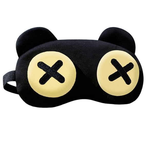 Wyobmus Cute Eye Mask for Sleeping Soft Lightweight Eye Cover with Adjustable Strap,Soft Sleep Mask,Eyeshade Covers,Sleeping Mask for Kids Women Men Travel Nap Blindfold Game B-Black