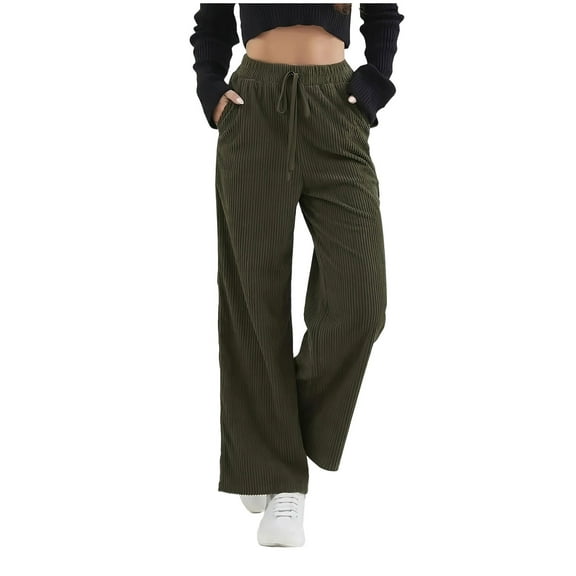 Wyobmus Dress Pants for Women Work Business Pants Tummy Control Office Wide Leg Trousers High Waisted Ladies Versatile Lounge Pants Burgundy