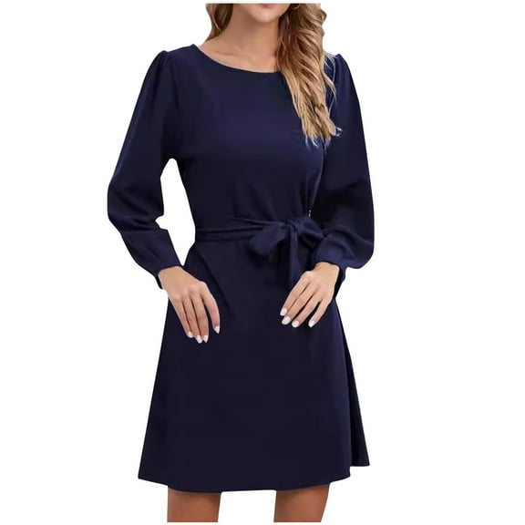 Wyobmus Fall Dresses for Women 2024 Leisure Printed Long Sleeve Clod Shoulder Dress Burgundy Navy