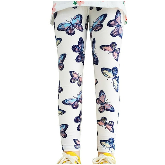 Wyobmus Fleece Lined Leggings for Boys And Girls Thick Thermal Tights Soft Stretchy Colorful Butterfly Praphic Sleepwear Winter Warm Clothes for Kids B-Multicolor