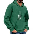 thumbnail image 1 of Wyobmus Flight U.S. Flag Hoodies for Men Casual Printed Sweatshirt Lightweight Long Sleeve Sport Pullover With Pocket Drawstring Workout A-Green, 1 of 3