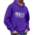 thumbnail image 1 of Wyobmus Flight U.S. Flag Hoodies for Men Casual Printed Sweatshirt Lightweight Long Sleeve Sport Pullover With Pocket Drawstring Workout C-Purple, 1 of 3