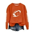 thumbnail image 1 of Wyobmus Game Day Sweatshirt for Women Y2K Crewneck Loose Season Shirt Long Sleeve Rugby Graphic Fleece Sweatshirts B-Orange, 1 of 4