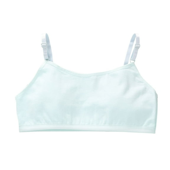Wyobmus Girls Training Bra Solid Color Adjustable Straps Camisole Bra Adolescent Warm Underwear Tops Mint Green*