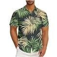 thumbnail image 1 of Wyobmus Hawaiian Shirt for Men Oversized Summer Beach Short Sleeve Lapeled Shirts Casual Button Down Tropical Beach Shirt S-5Xl C-Green, 1 of 5