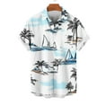 thumbnail image 1 of Wyobmus Hawaiian Shirt for Men Short Sleeve Button Down Shirt Casual Summer Floral Tropical Turndown Collar Shirts Hawaii Party Light Blue, 1 of 4