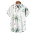 thumbnail image 1 of Wyobmus Hawaiian Shirt for Men Short Sleeve Button Down Shirt Casual Summer Floral Tropical Turndown Collar Shirts Hawaii Party White, 1 of 4