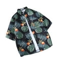 thumbnail image 1 of Wyobmus Hawaiian Shirt for Men Summer Holiday Casual Short Sleeve Shirt Fresh Printing Collared Button Blouse B-Black, 1 of 4