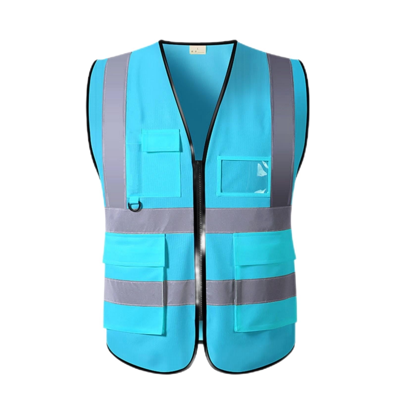 Wyobmus High-Visibility Safety Vest for Men And Women Sleeveless Zipper Front Reflective Strips Jacket for Emergency,Construction,Work,Cycling A-Sky Blue