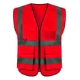 thumbnail image 1 of Wyobmus High-Visibility Safety Vest for Men And Women Sleeveless Zipper Front Reflective Strips Jacket for Emergency,Construction,Work,Cycling A-Red, 1 of 7