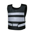thumbnail image 1 of Wyobmus High Visibility Safety Vest for Men Women Reflective Vest High Visibility Silver Strip Sleeveless Construction Jacket Vest A-Black, 1 of 9