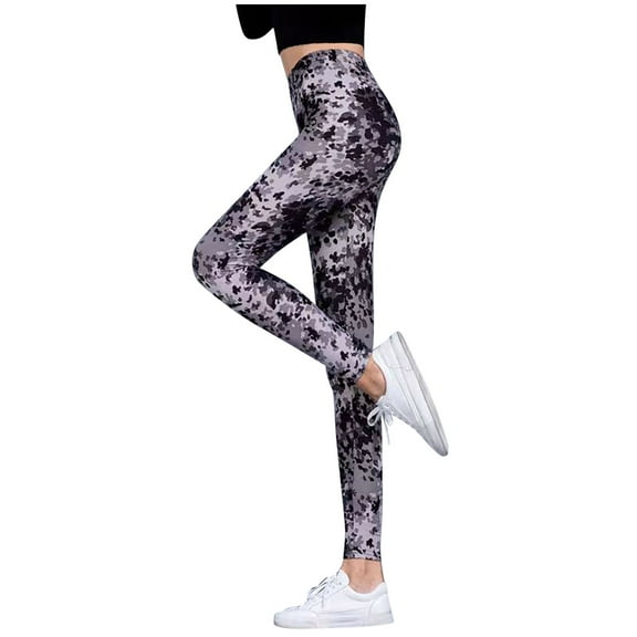 Wyobmus High Waisted Leggings for Women Soft Opaque Slim Tummy Control Printed Pants With Camo, Leopard for Running Cycling Yoga J-Camouflage