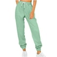 thumbnail image 1 of Wyobmus High Waisted Sweatpants for Women Cinch Bottom Joggers Casual Solid Color Oversized Workout Athletic Pants B-Mint Green, 1 of 8