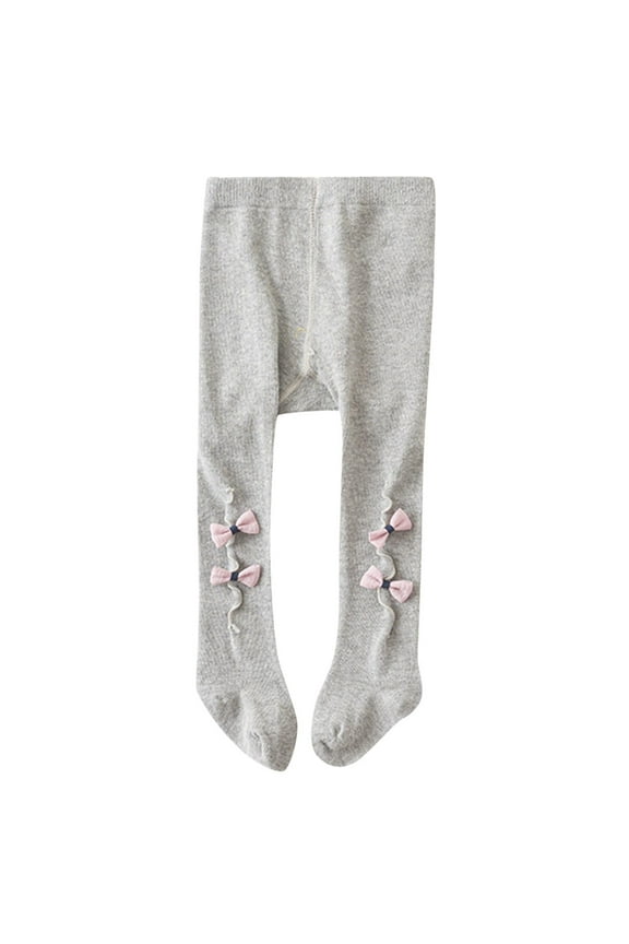 Infant Soft Tights New Baby Pantyhose Combed Cotton Bow Bottom Pantyhose Pants for Newborn Infant Toddler Baby Girl Tights A-Gray