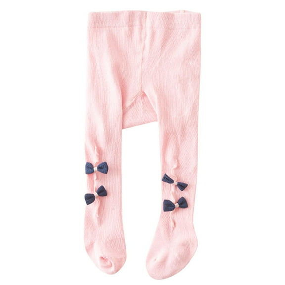 Wyobmus Infant Soft Tights New Baby Pantyhose Combed Cotton Bow Bottom Pantyhose Pants for Newborn Infant Toddler Baby Girl Tights A-Pink