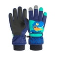 thumbnail image 1 of Wyobmus Kids Winter Gloves Waterproof Snow Ski Gloves Windproof Cotton Gloves Dinosaur Pattern Warm Snow Gloves for Kids A-Navy*, 1 of 3