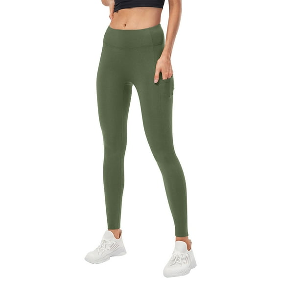 Wyobmus Leggings With Pockets for Women Soft Sherpa Lined High Waisted Tummy Control Workout Yoga Pants Blue