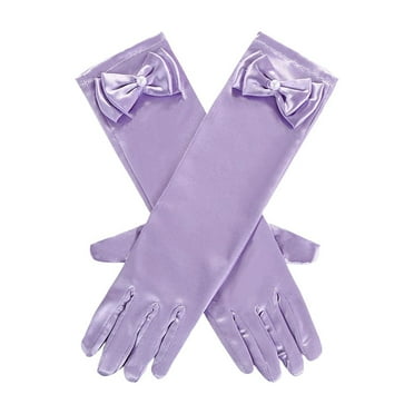 Wyobmus Little Girls Christmas Princess Gloves Winter Kids Knotbow Pearl Gloves Dress Gloves Ball Gloves Gray*