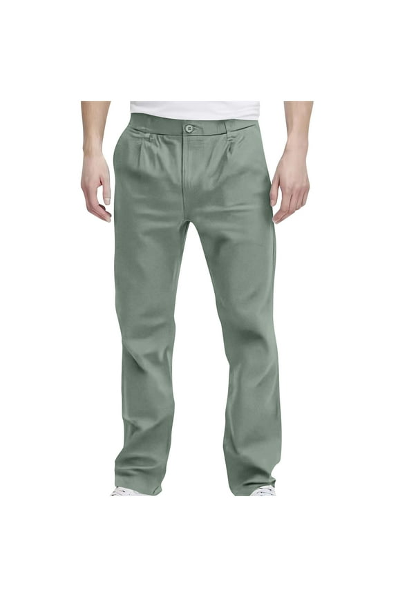 Men's 4-Way Stretch Dress Pant Spring And Summer Thin Suit Pants Slim Fit Tapered Casual Sports Dress Trousers Olive Green