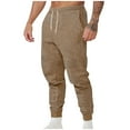 thumbnail image 1 of Wyobmus Men's Active Athletic Sweatpants Drawstring Running Joggers Elastic Waist Sweats Pants Closed Bottom Workout Sweatpants Brown, 1 of 5