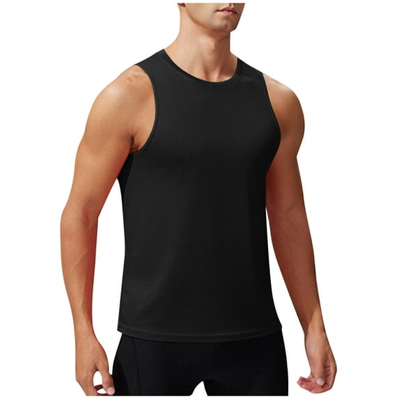 Wyobmus Men's Active Tank Tops Quick Dry Tops Stretch Lightweight Sleevless Gym Muscle Tank Top Black