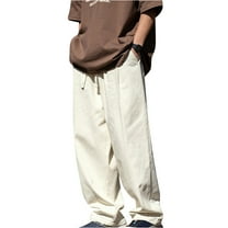 Wyobmus Men's Baggy Cargo Pants Retro Relaxed Straight Leg Work Pants Loose Outdoor Quick Drying Casual Pants With Drawstring A-Beige