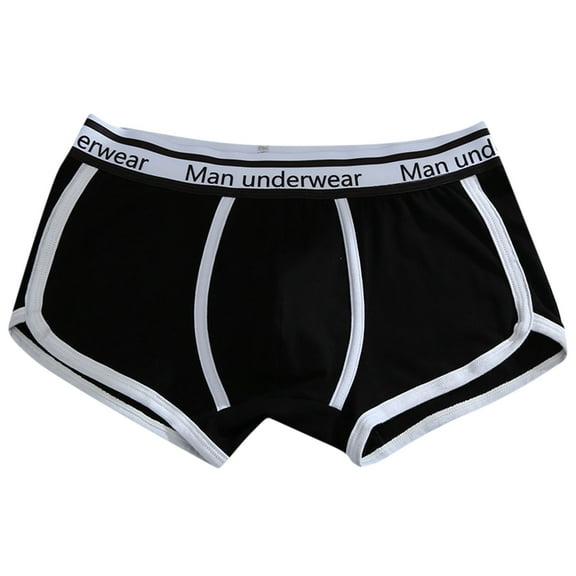 Wyobmus Men's Boxer Briefs Soft Comfortable Underwear Sweamless No Riding-Up Short Boxers with Front Fly A-Black