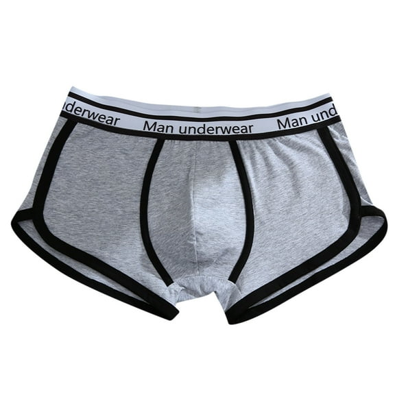 Wyobmus Men's Boxer Briefs Soft Comfortable Underwear Sweamless No Riding-Up Short Boxers with Front Fly A-Gray