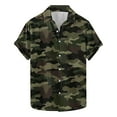 thumbnail image 1 of Wyobmus Men's Camo Print Hawaiian Shirts Casual Short Sleeve Summer Beach Lapel Shirts Size S-3XL B-White, 1 of 5