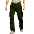 thumbnail image 1 of Wyobmus Men's Cargo Pants Outdoor Ripstop Tactical Pants Solid Color Casual Elastic Waist Pocket Hiking Work Pants Olive Green, 1 of 9