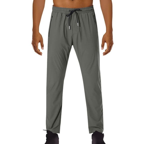 Wyobmus Men's Casual Jogger Pants With Pockets Stretch Sweatpants Loose Fit Drawstring Waist Track Pants Joggers for Work Running B-Khaki