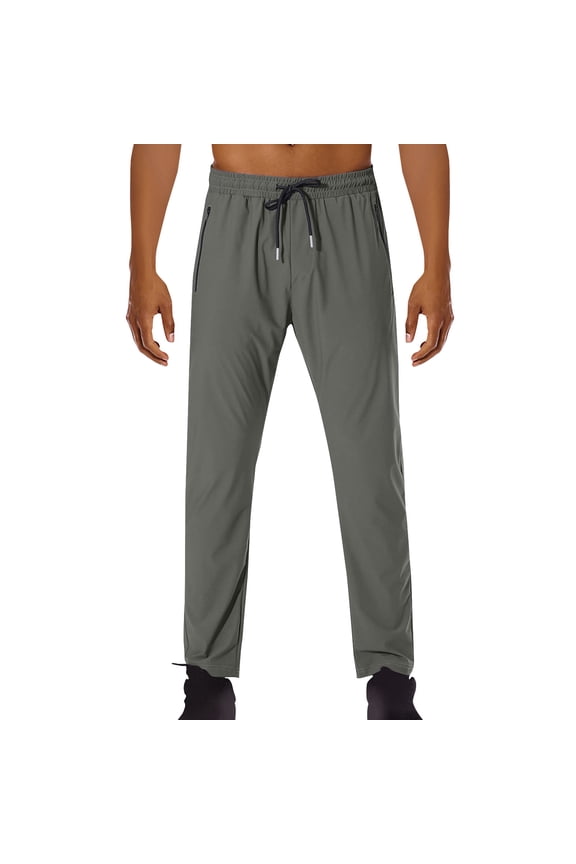 Men's Casual Jogger Pants With Pockets Stretch Sweatpants Loose Fit Drawstring Waist Track Pants Joggers for Work Running B-Khaki