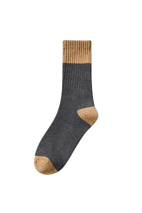 Men's Cotton Socks Winter Thickened Fleece Socks Athletic Cushioned No Show Crew Socks Dark Gray*